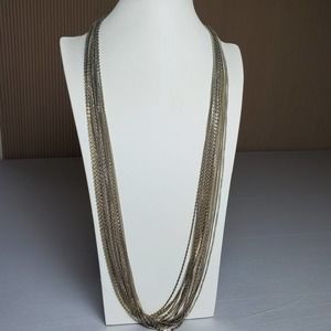 Banana Republic Silvertone Multi Strand 35" Necklace